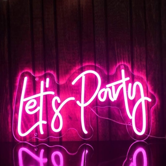 Let’s Party White Neon LED Wall Trendy Decor Birthday/Graduation/Wedding Sign - Picture 9 of 10
